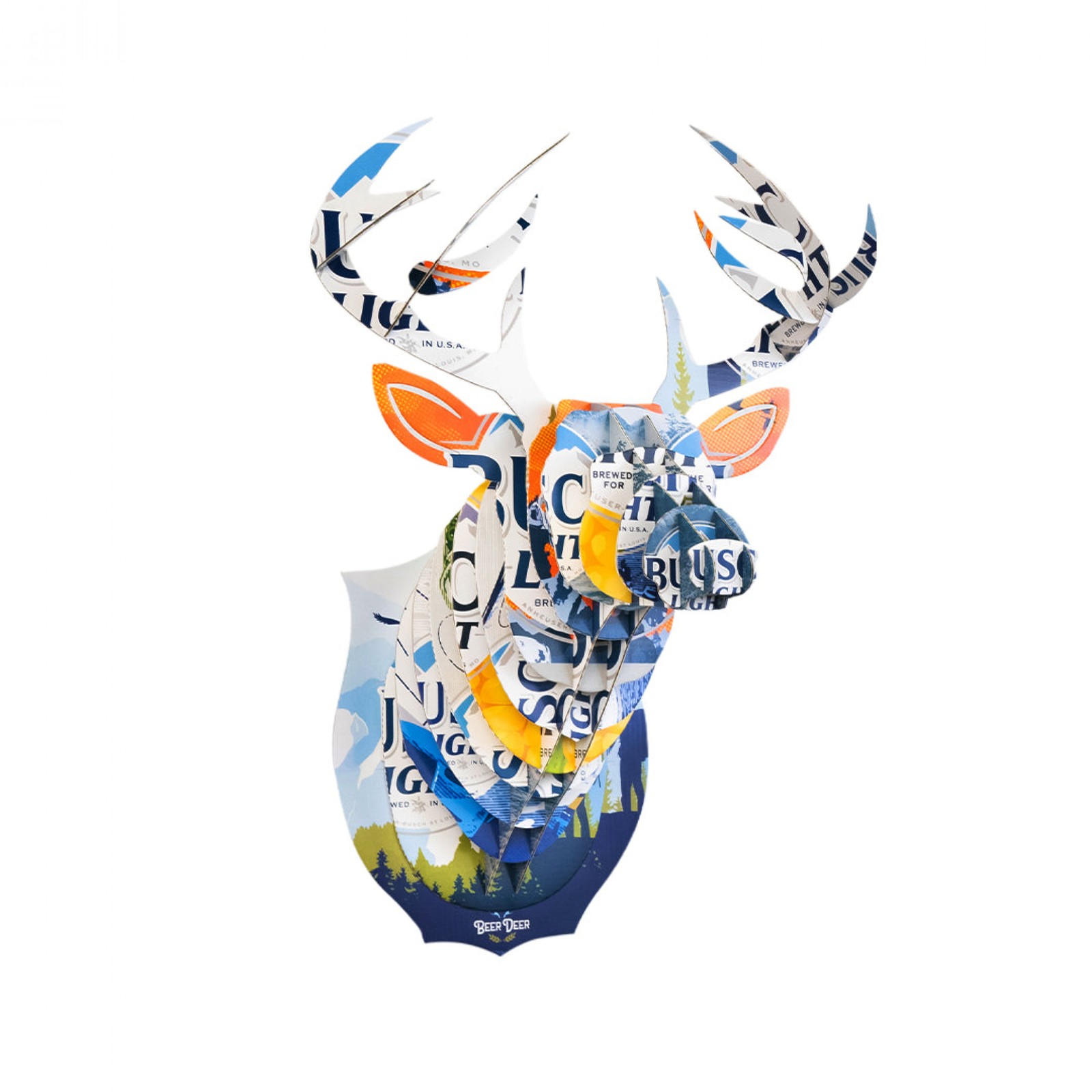 Busch Light Cardboard Deer Head Mount Multi-Color