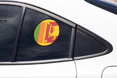 Sri Lanka Flag Circle Sticker Decal