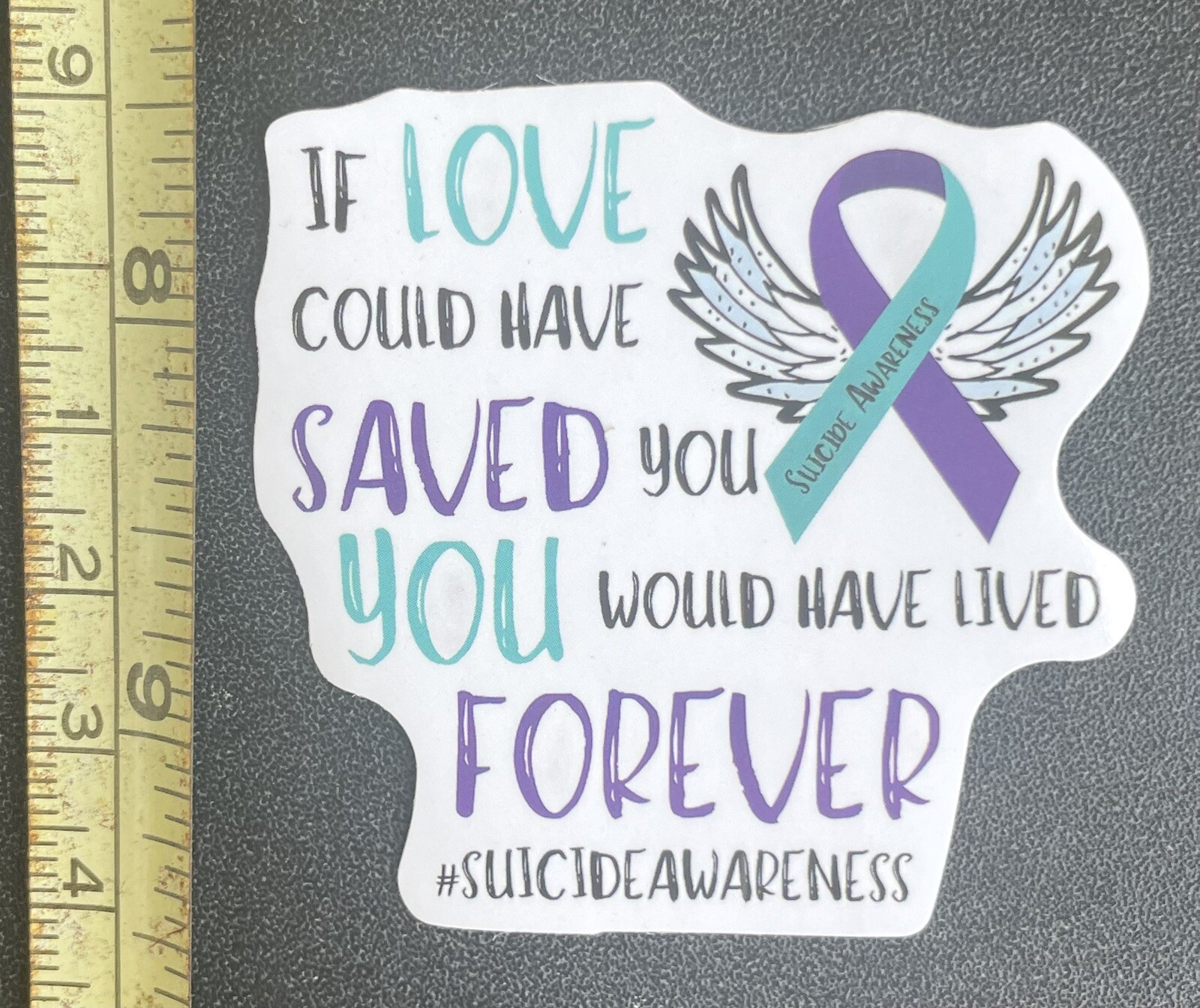 20 Suicide Prevention Awareness Stickers Purple Teal As Shown