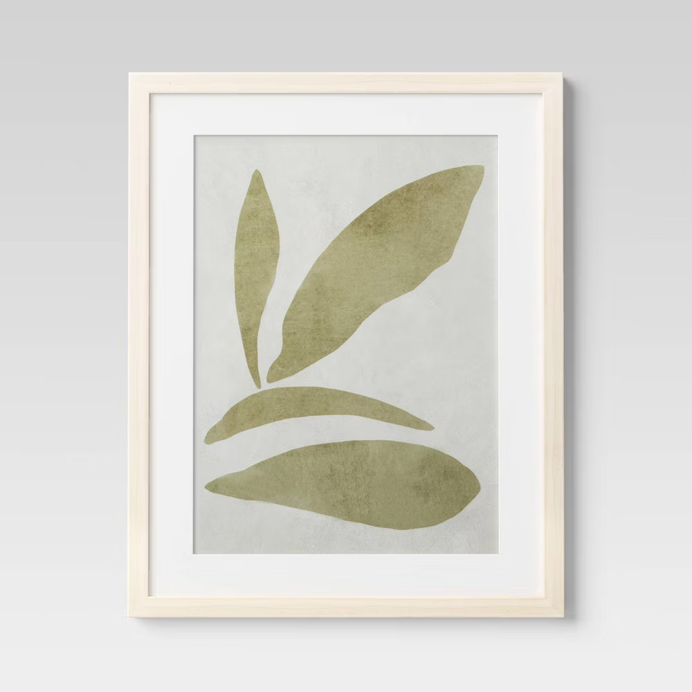 Threshold Botanical Leaf Duo Minimalist Poster Modern Set of 2 16"x20" Wall