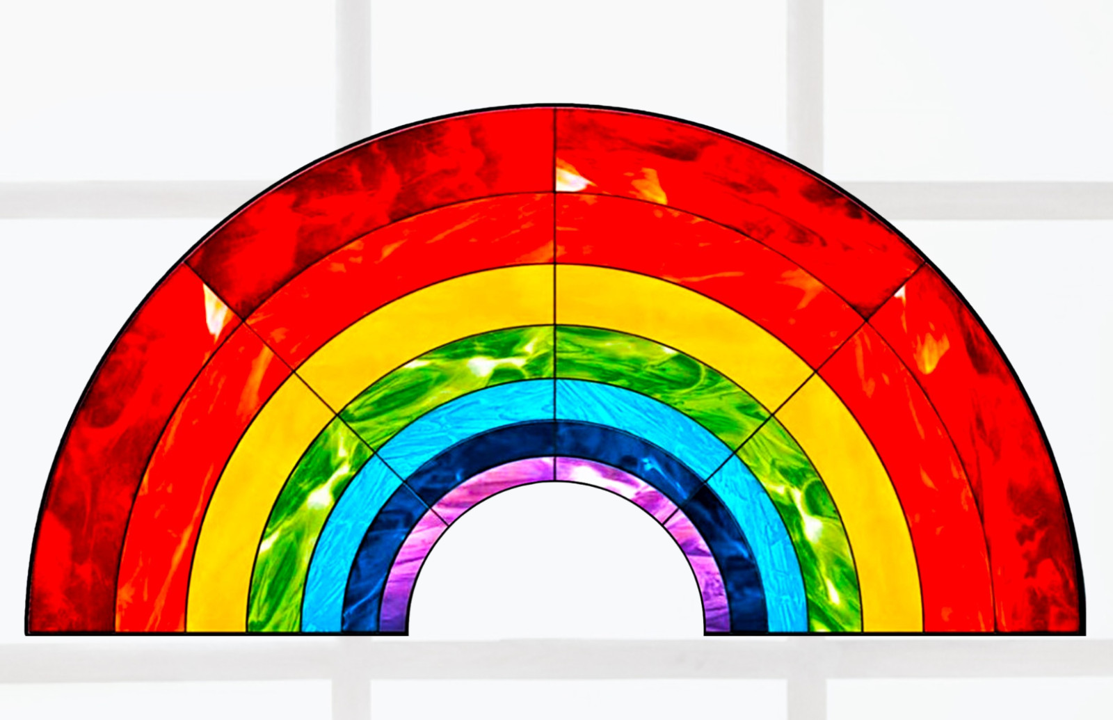 Rainbow Faux Stained Glass WINDOW CLING ~ Sun-catcher Size 10.6" Vinyl