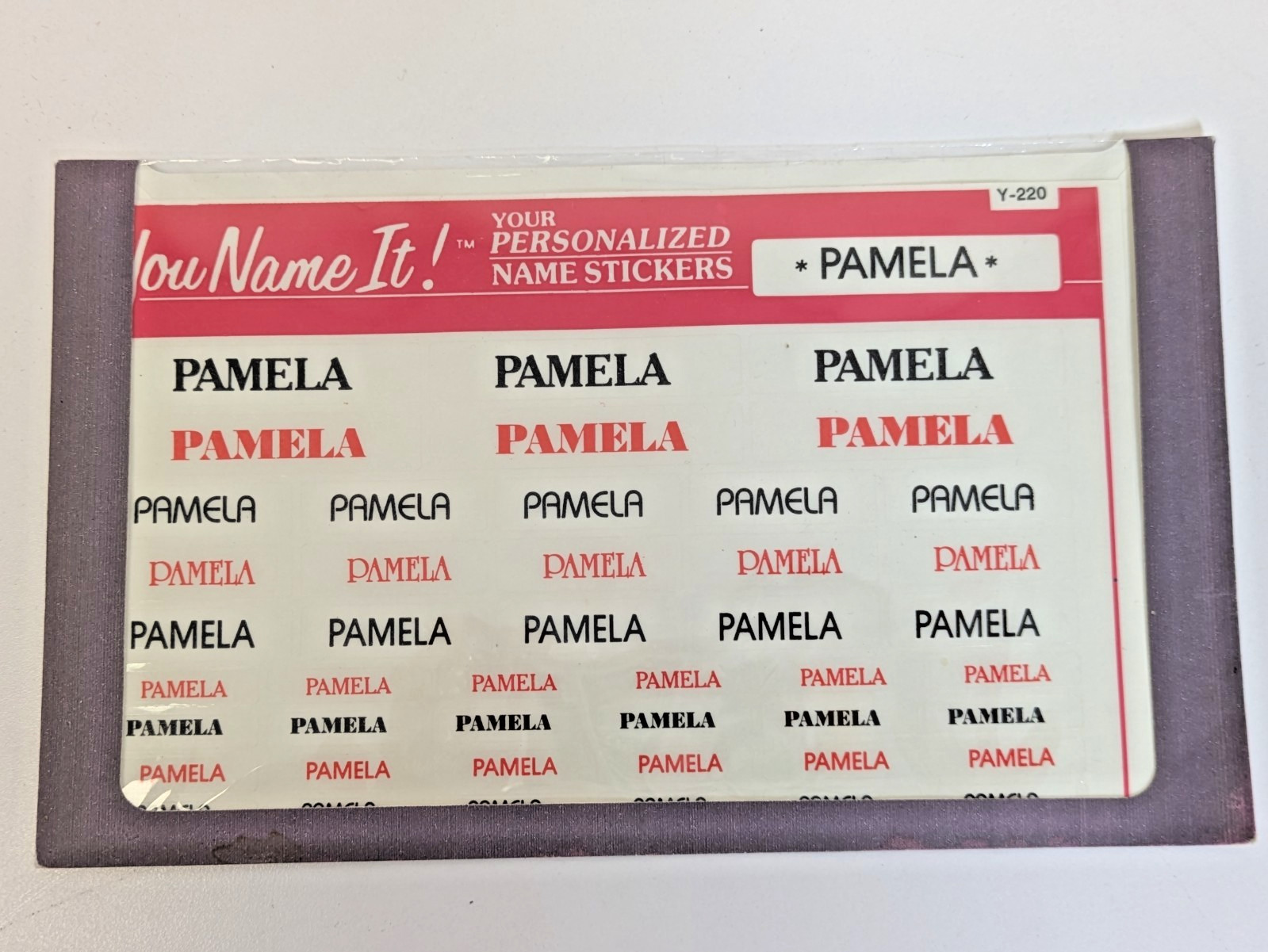 Vintage 1970s MCM Peel and Stick Personalized Name Stickers Sticker Sheet PAMELA