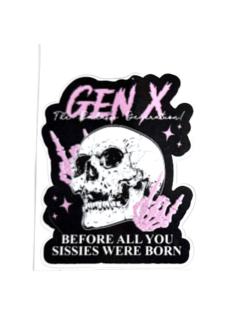 Gen X Skull Sticker Decal Sissies Vintage Retro Humor Gothic Skeleton