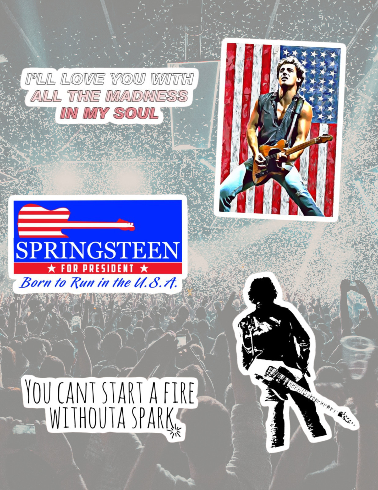 Bruce Springsteen 5pc Stickers Pack
