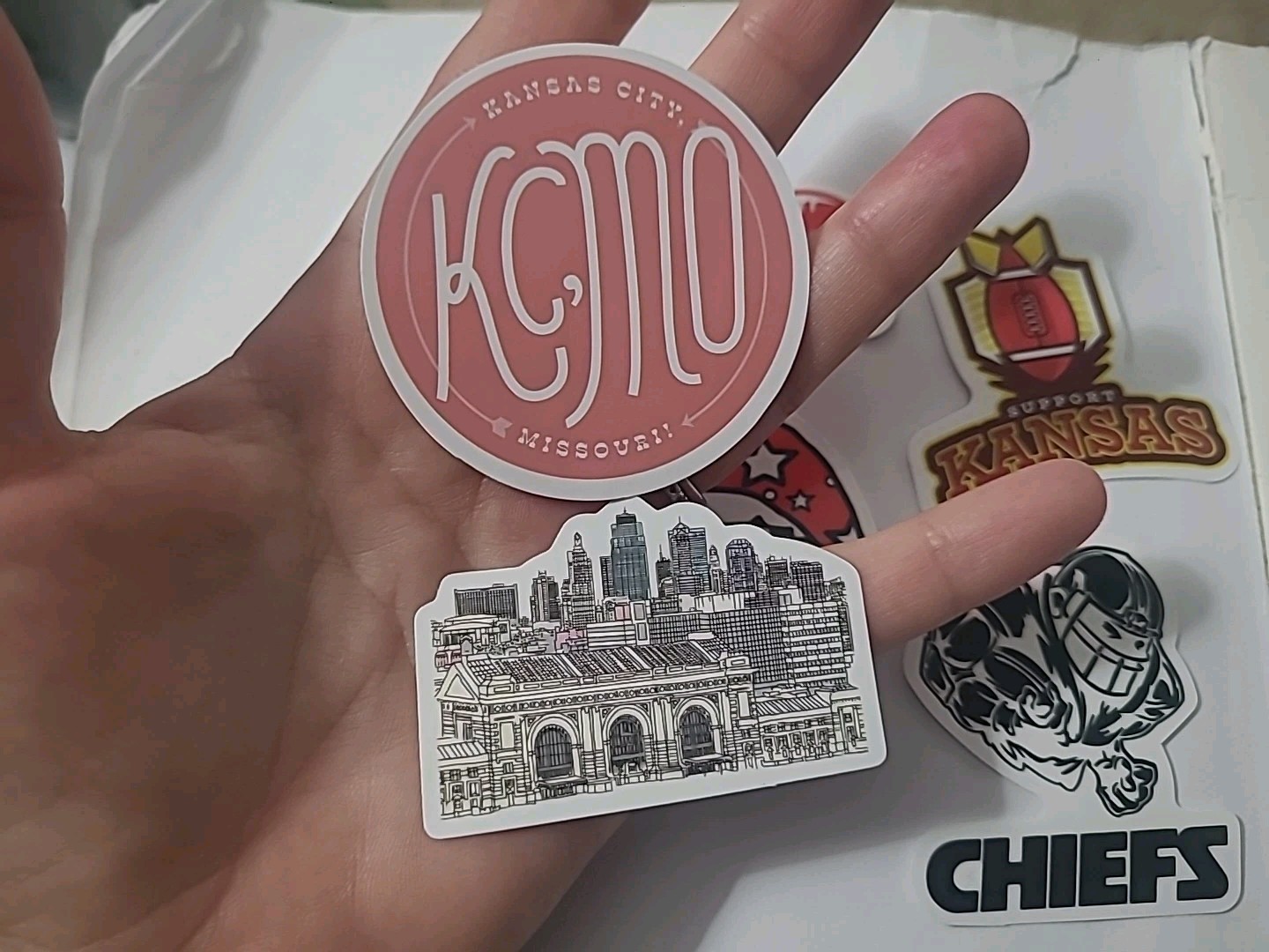 Kansas City KCMO Vinyl Sticker set of 8 KC Football Chiefs Union Station