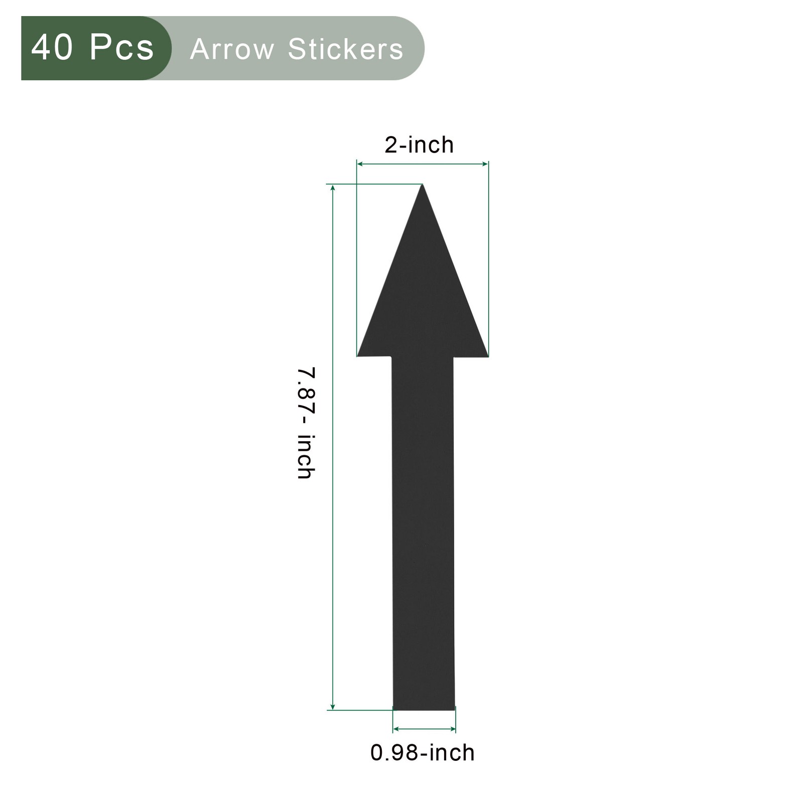 20pcs Arrow Sticker 20x5cm PVC Removable Self Adhesive Waterproof Signs Black