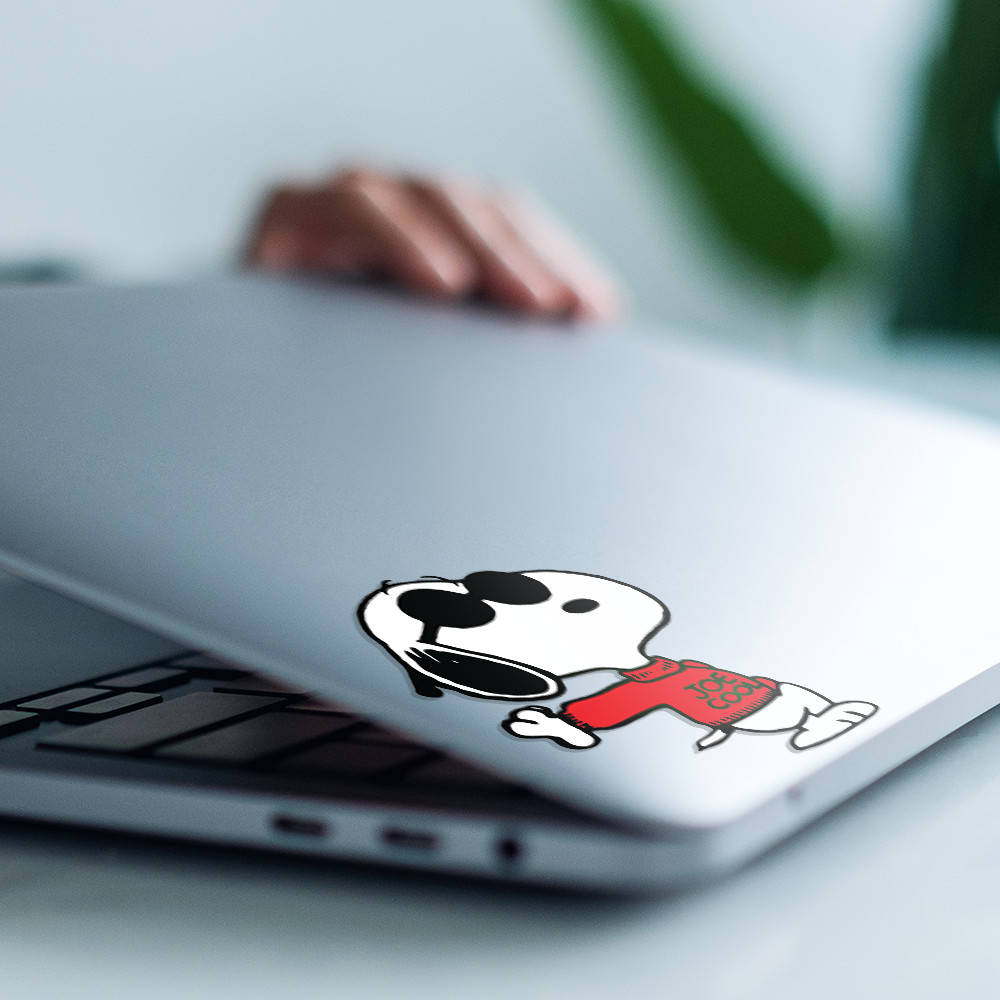 Snoopy Peanuts with Sweater Joe Cool for Car Bumper MacBook and iPad 2.6" x3.5"