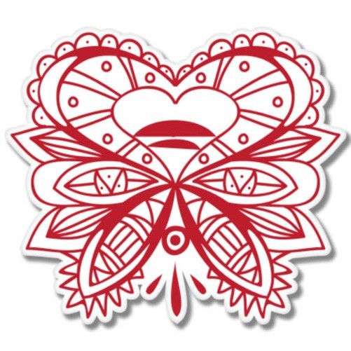 Heart Ornamental Design Car Laptop Phone Vinyl Sticker – SELECT SIZE