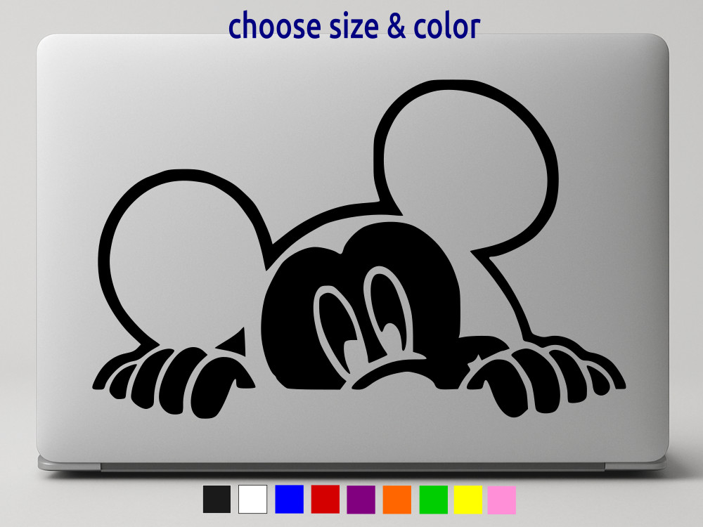 MICKEY MOUSE PEEKING Vinyl Decal Laptop Window Car Sticker CHOOSE SIZE COLOR