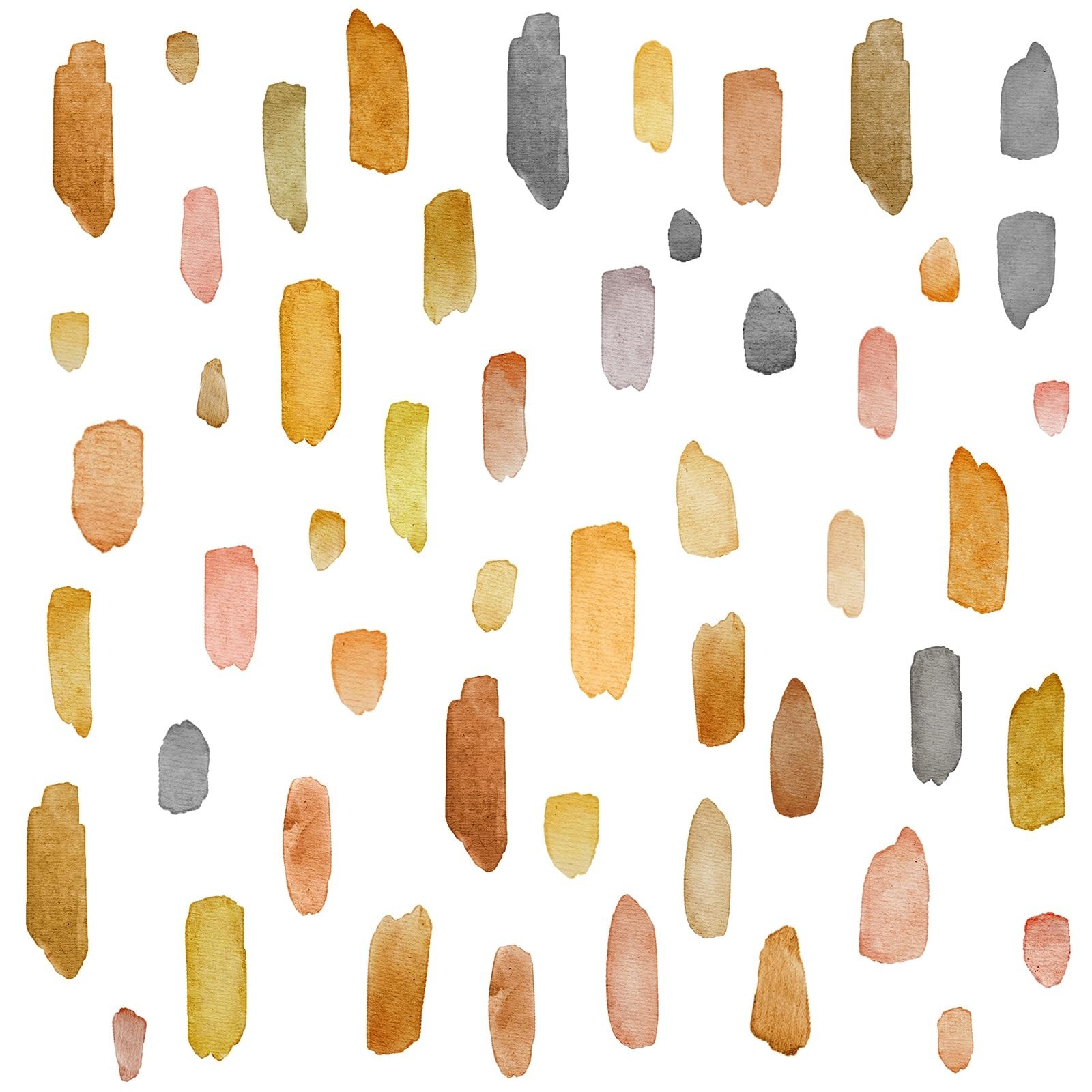 Peel and Stick Watercolor Wall Decals – Boho Brush Stroke Stickers for Nursery &