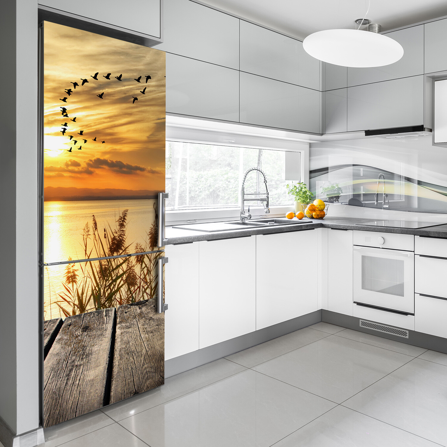 Home Refrigerator Wall Self Adhesive Removable Sticker Decal Landscapes Sunset