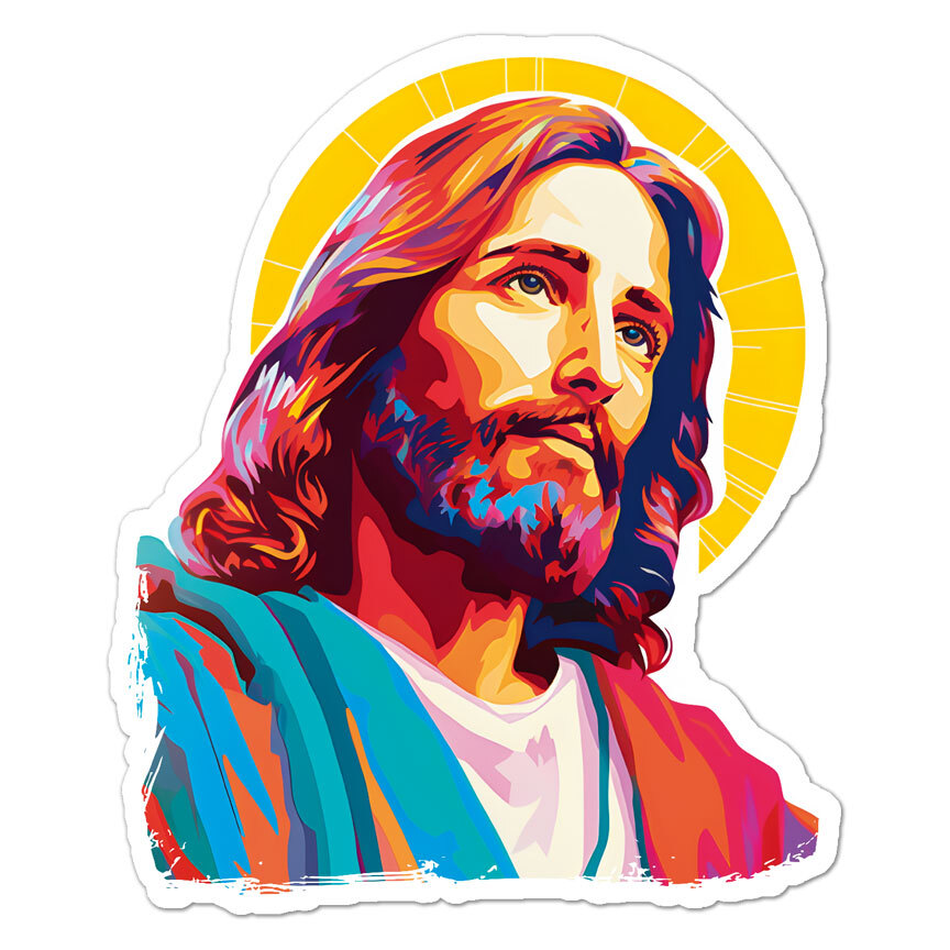 Jesus Christ Halo, Vinyl Decal Sticker, Indoor Outdoor, 3 Sizes, #9985