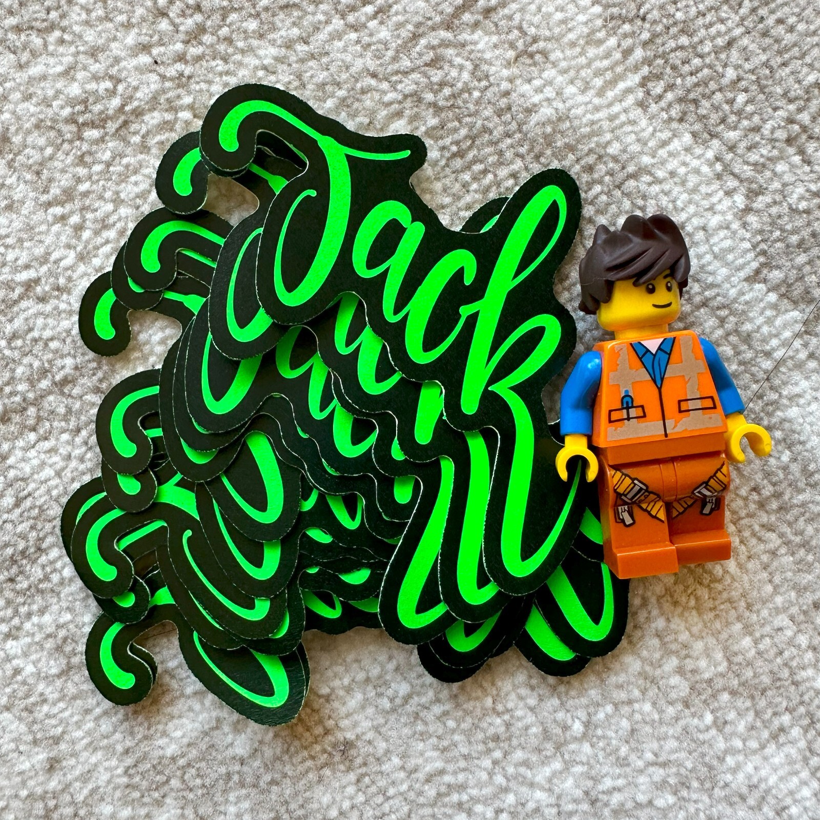 Neon Name Sticker Pack : JACK | for school or Office | graffiti | Calligraphy