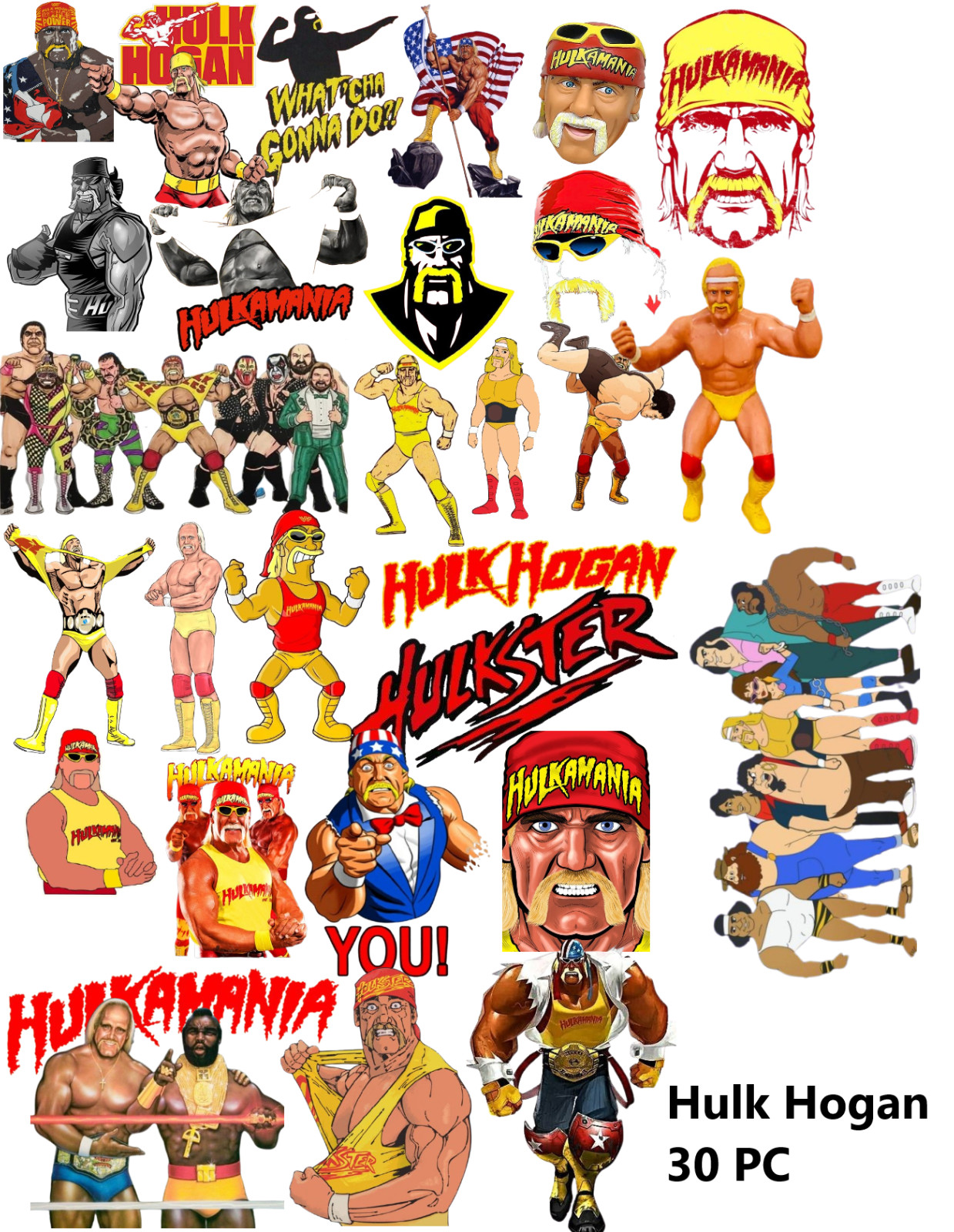 Hulk Hogan 30 PC Wrestling High Quality Sticker Set