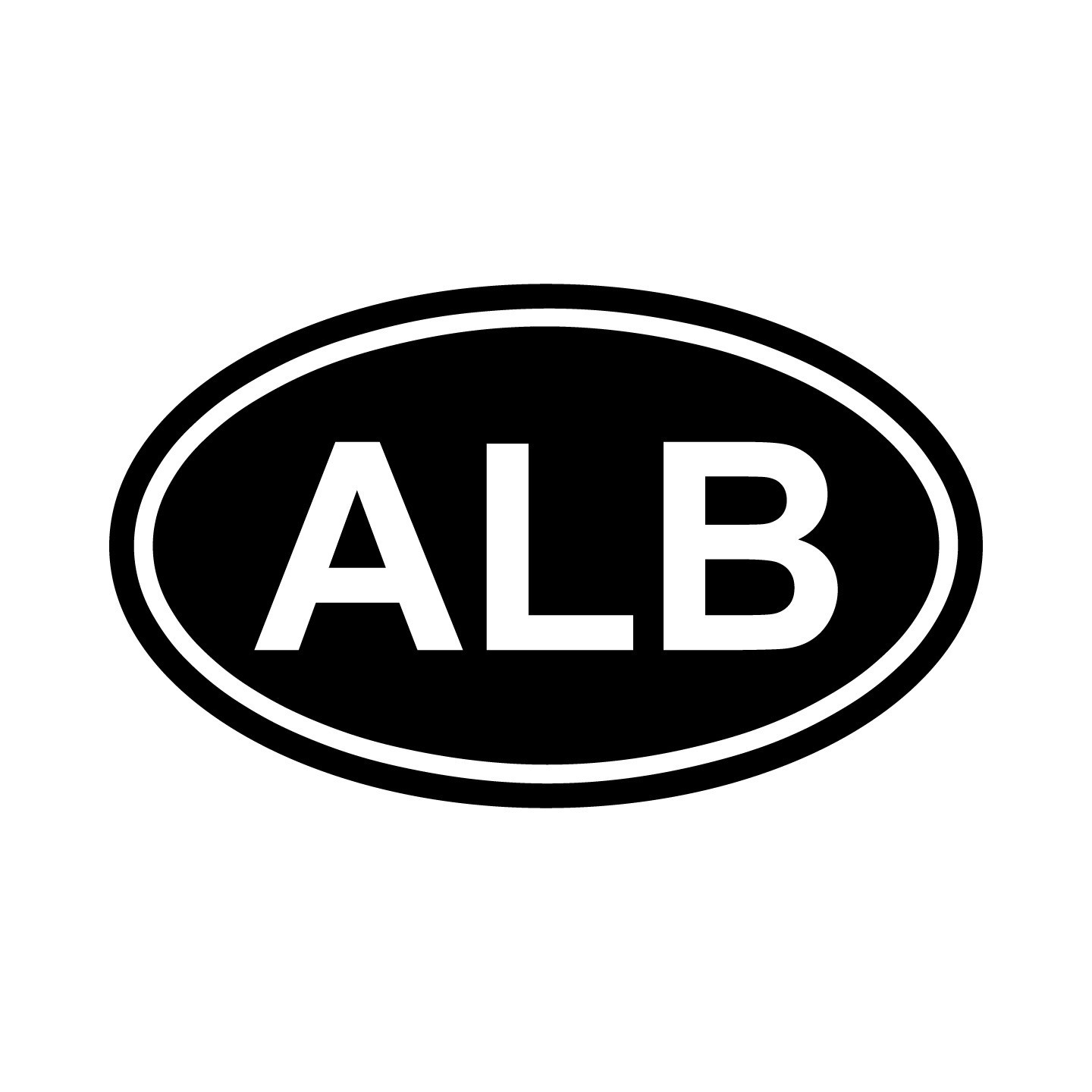 Albania ALB Oval Country Code Vinyl Decal Sticker for Car Window Laptop & More