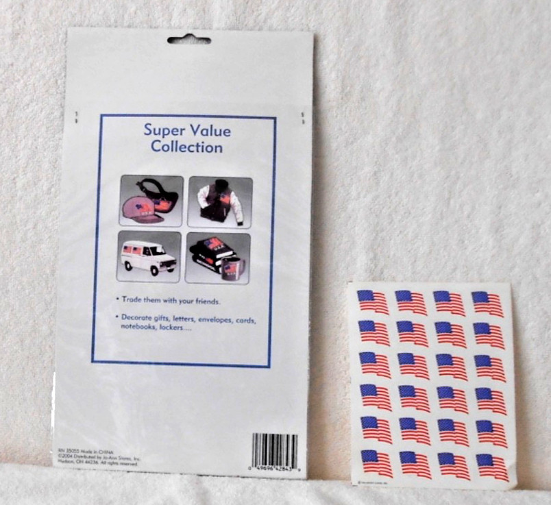 OTHER – PATRIOTIC HOLOGRAPHIC AMERICAN – 7 SHEETS, 19 CT – FLAG STICKERS – NEW!