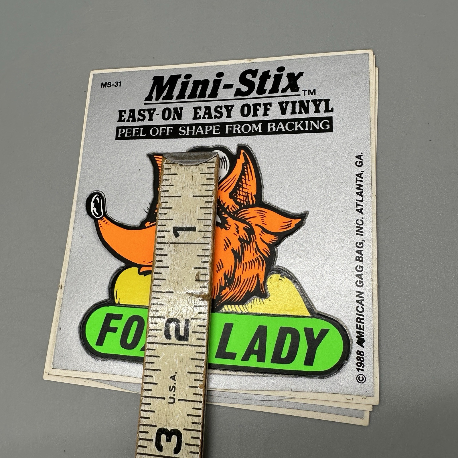 1988 Vintage "Foxy Lady" Black Light Retro Vinyl Sticker Cut-Out