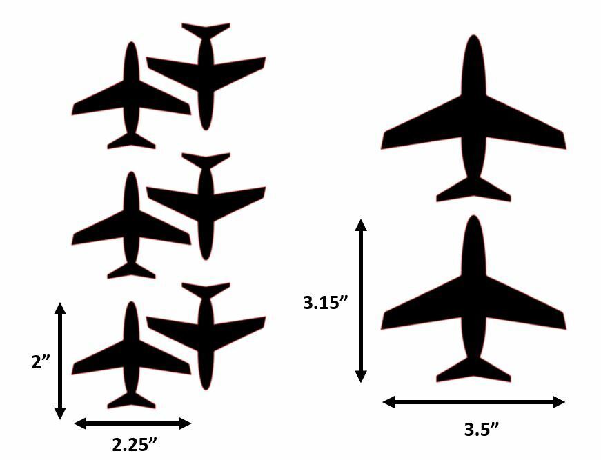 Airplane Stickers! Choose Your Size And Color! Vinyl Decal Craft Scrapbook Aero