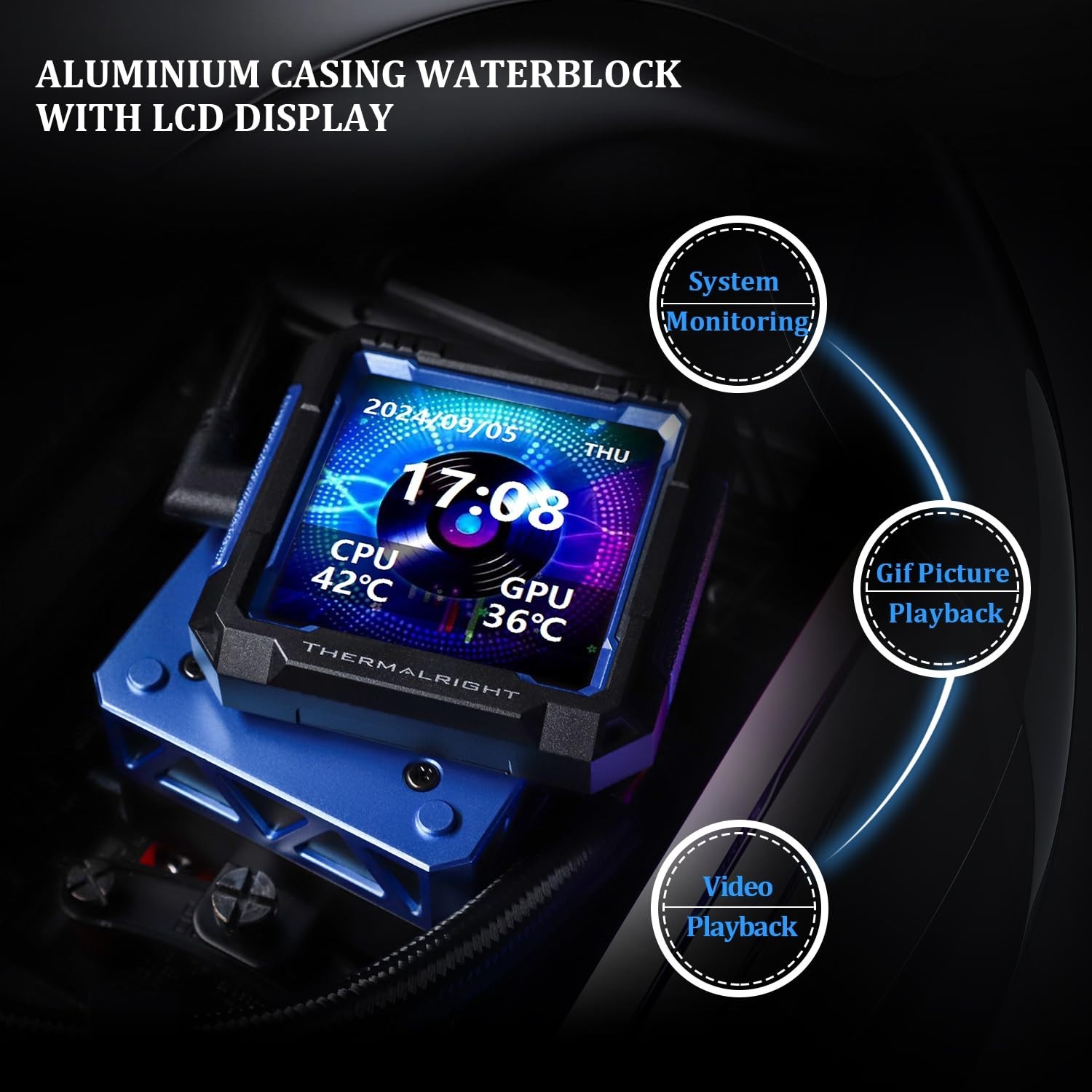 FW PRO 360 Black-360mm AIO CPU Liquid Cooler,IPS LCD Screen…