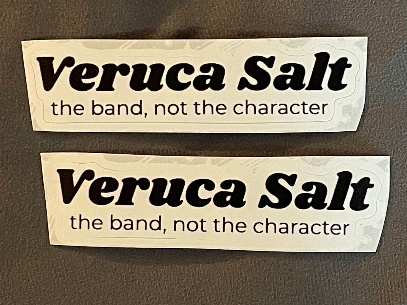 Lot of (2) VERUCA SALT 3/4" x 3 1/4" Band STICKERS Black White FAST! FREE SHIP!