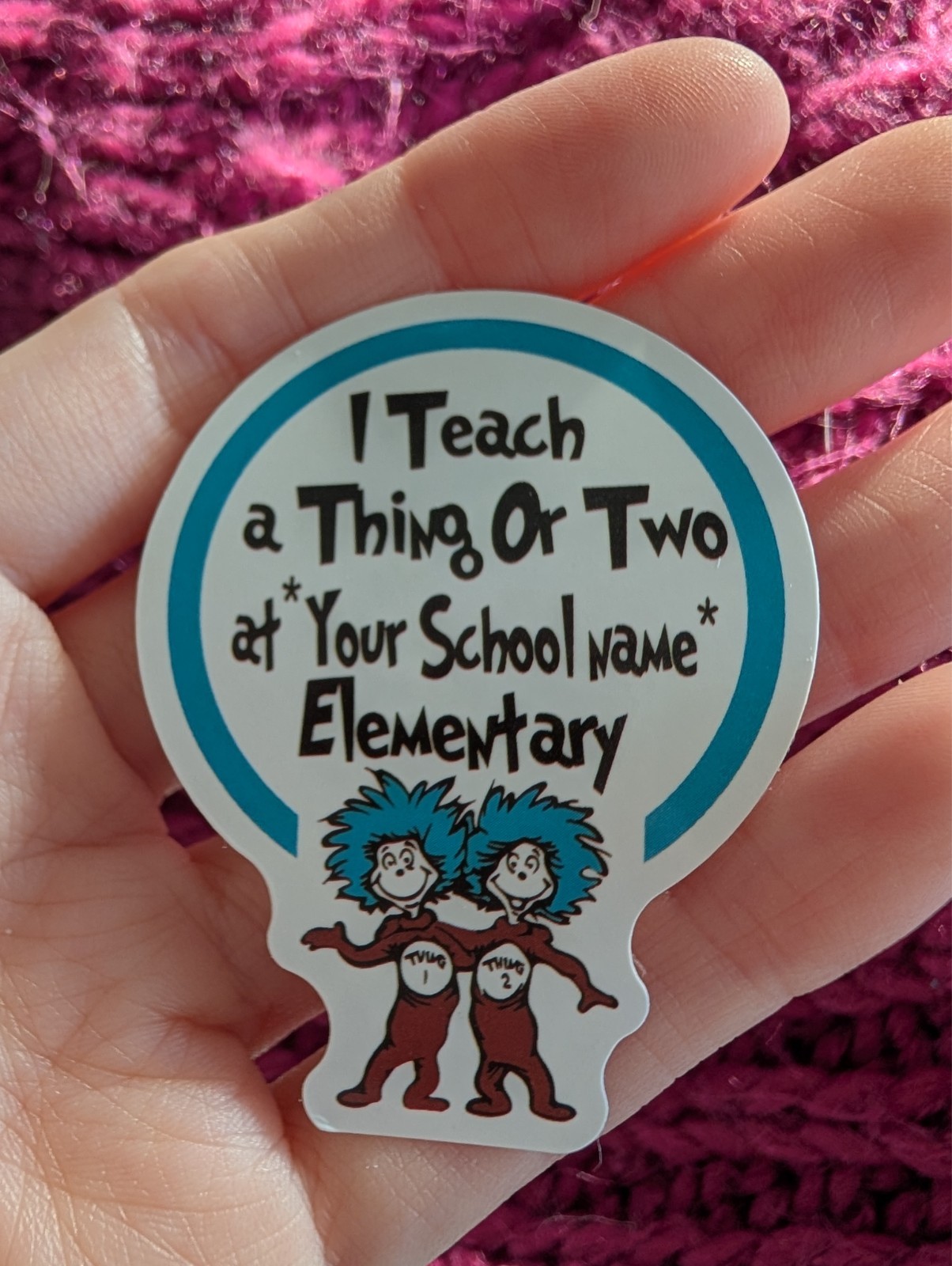 Dr. Seuss Sticker, Thing 1, Thing 2