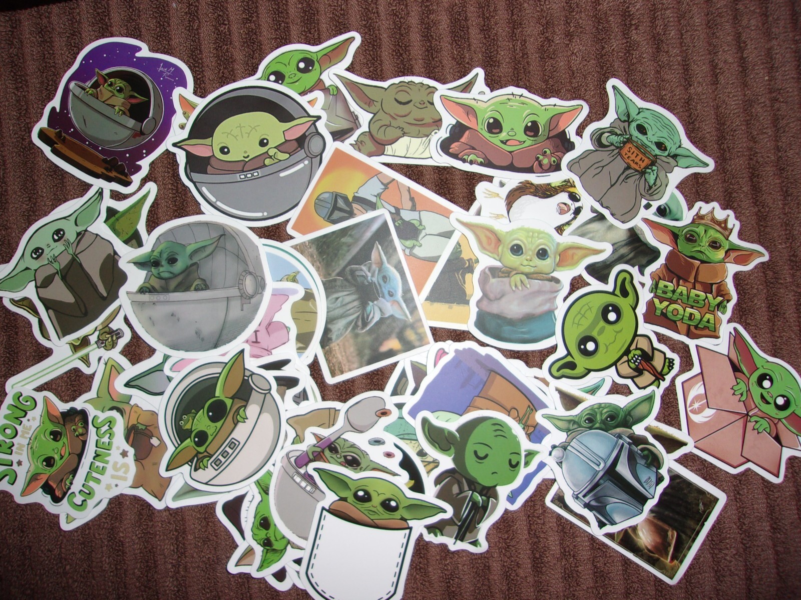 50 Pack Grogu Baby Yoda Stickers – Abt 2" – USA Seller