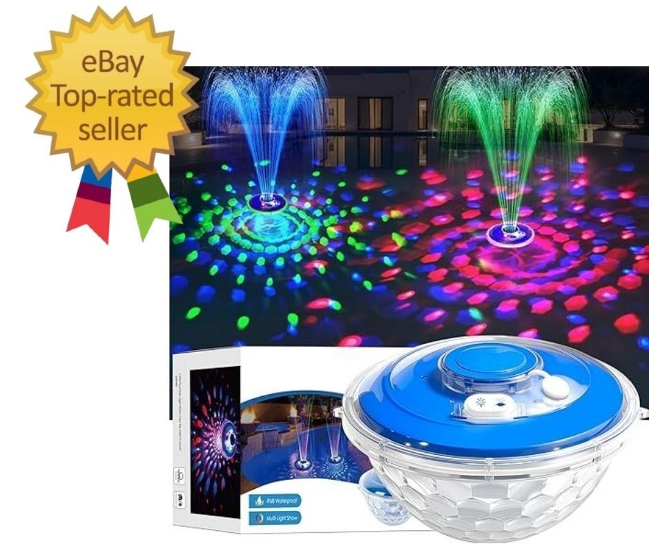 Upgraded Pool Fountain, Floating Pool Fountain with Lights, above Ground Pool Wa