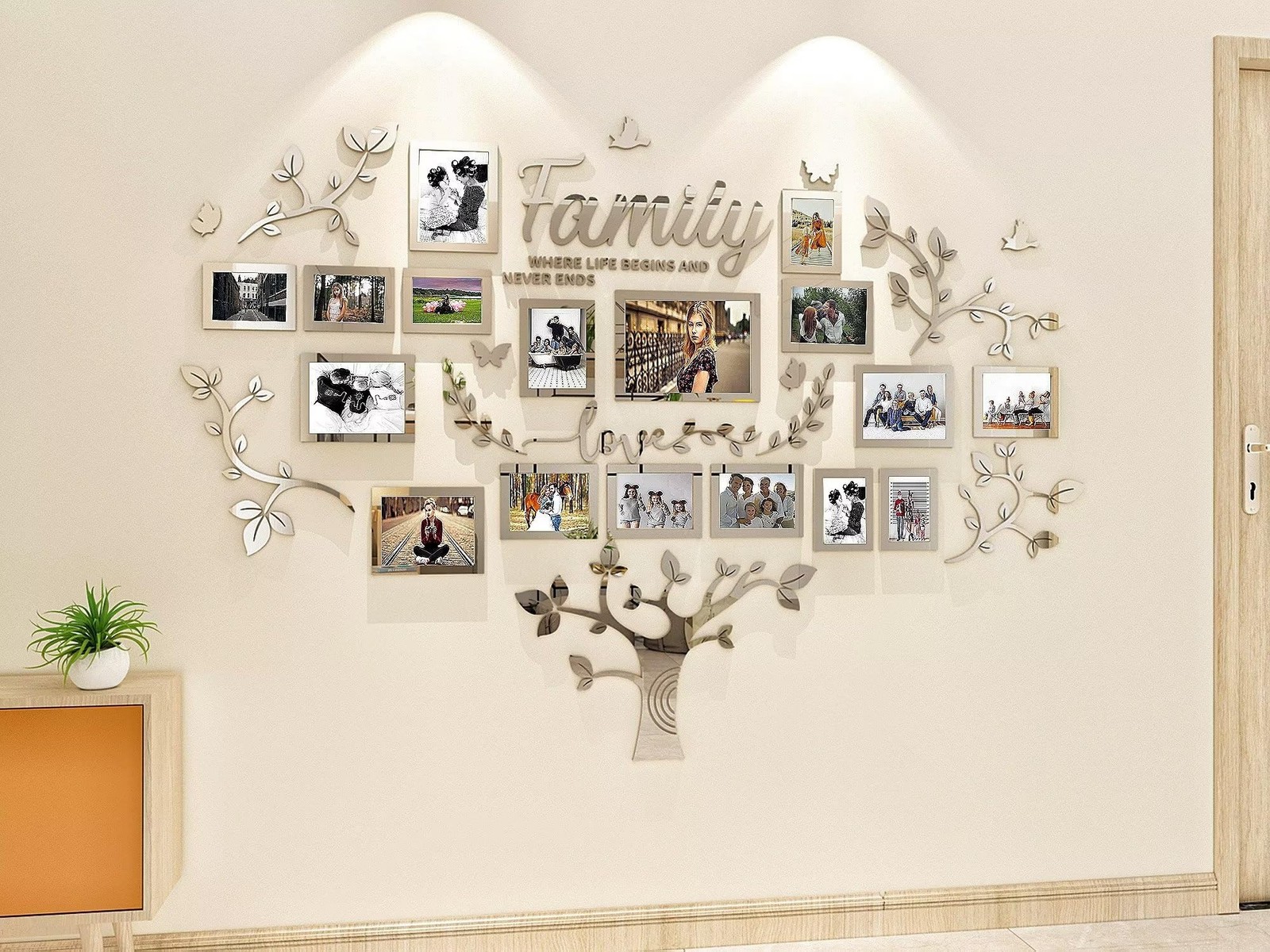 Family Tree Wall Decor Picture Frames Collage for Living Room Frame Accessories