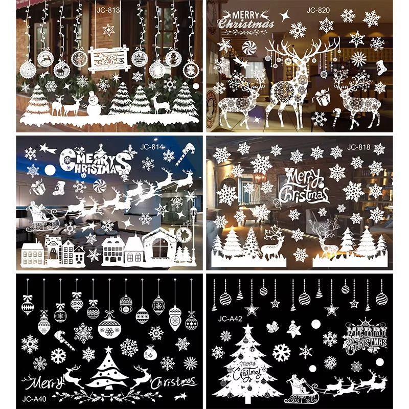 Christmas Window Stickers Christmas Wall Sticker Kids Room Wall Decals Merry Chr
