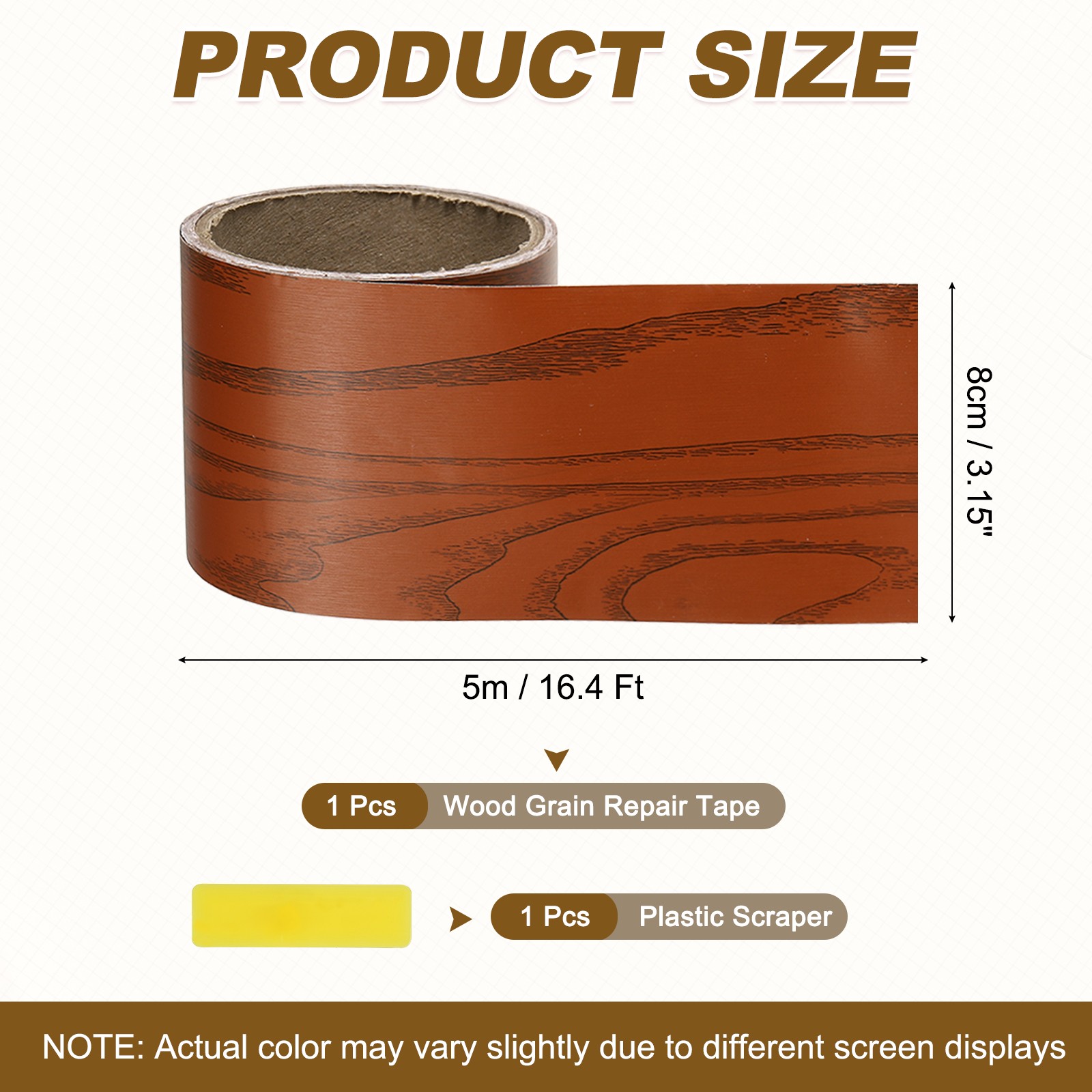 Wood Grain Repair Tape, 3.15 Inch x 16.4 ft Self Adhesive, Cypress Pine