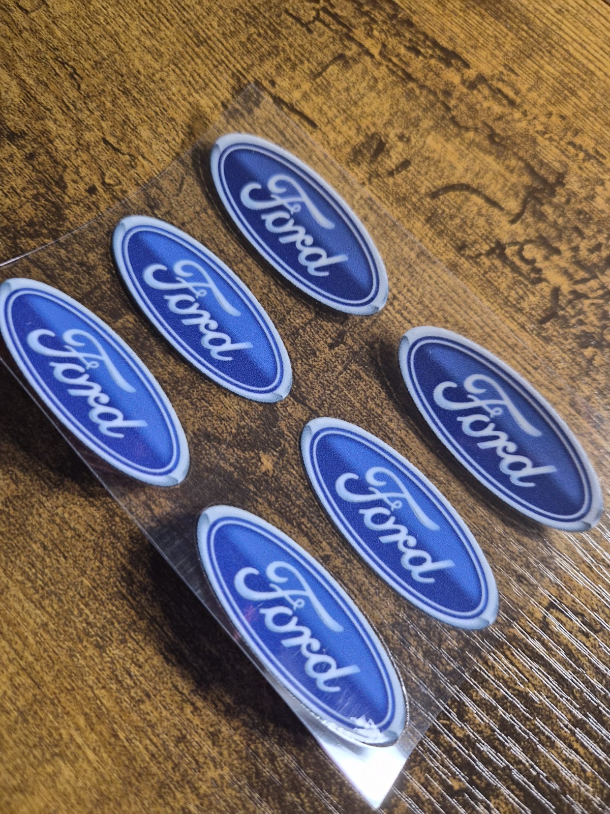 6 pc. FORD LOGO 2" UV High Quality UVDTF Decal Sticker waterproof USA NOT VINYL