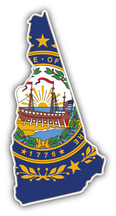 New Hampshire USA State Map Flag Car Bumper Sticker Decal