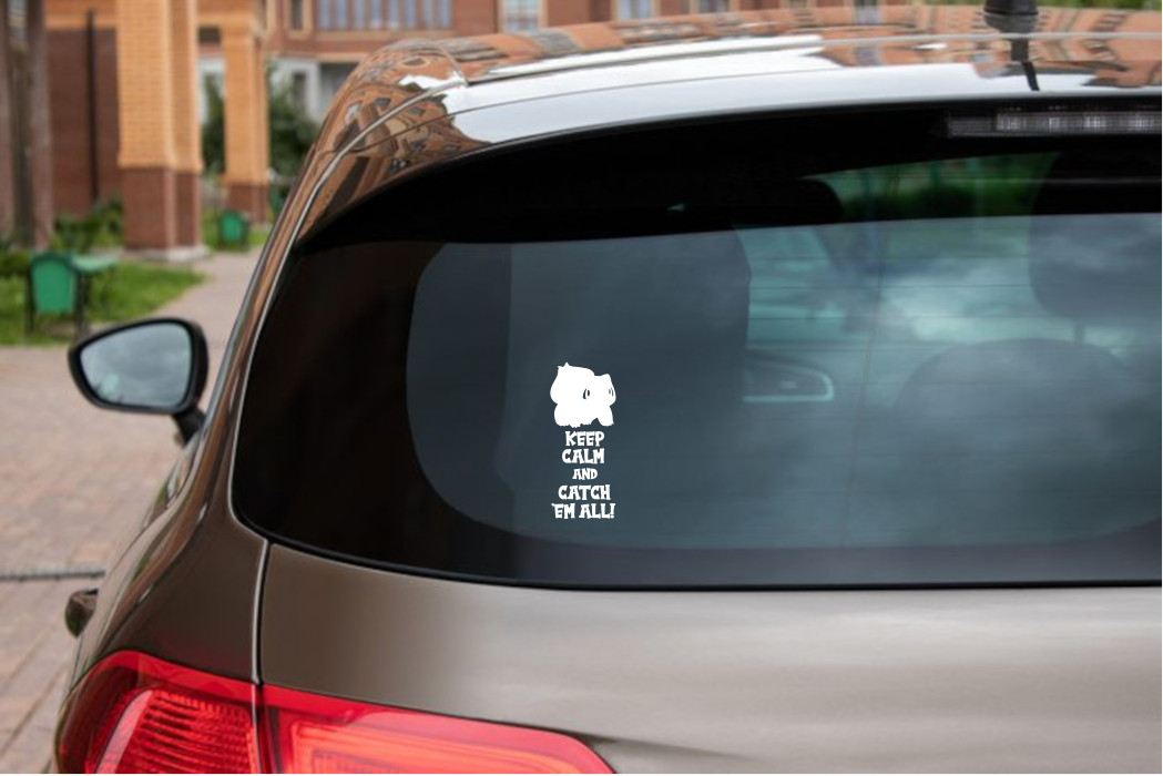 Keep Calm & Catch 'Em: Bulbasaur Pokemon Sticker Decal – 6616K