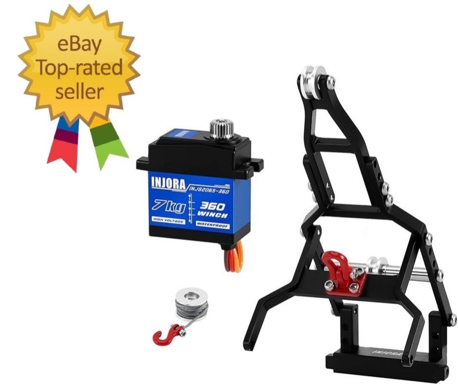 INJS2065-360 Waterproof 7KG Winch Servo & Tow Truck Crane Kit for 1/18 Black