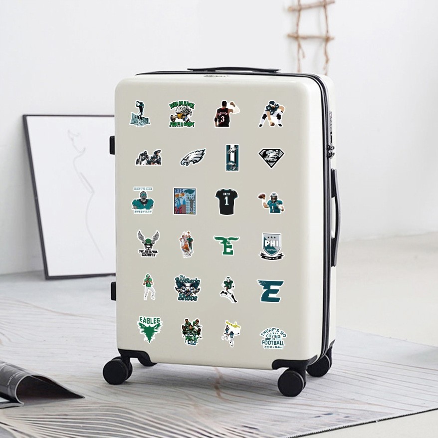 50 pcs Waterproof Vinyl Stickers Philadelphia Eagles Football Phone Luggage Car