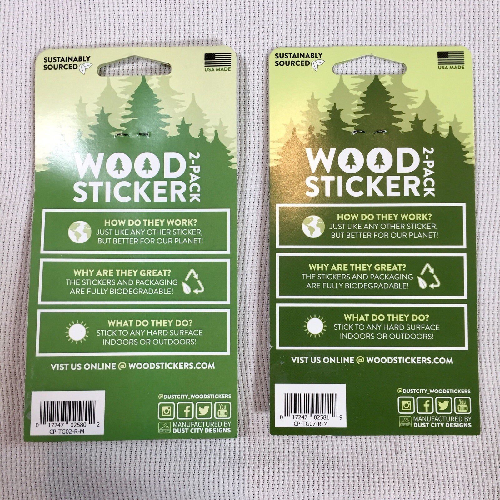 Dust City Wood Stickers Eco-Friendly Set Adventure Good Vibes Nature Hiking New