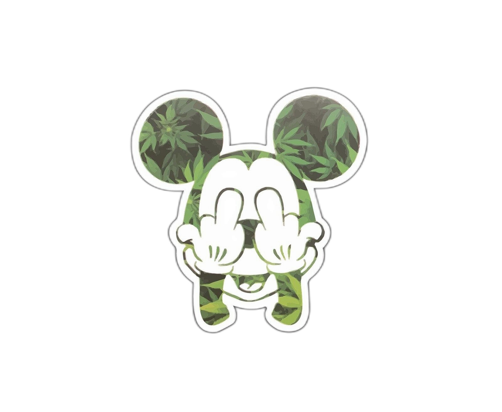 Mickey Weed Middle Finger Sticker Decal