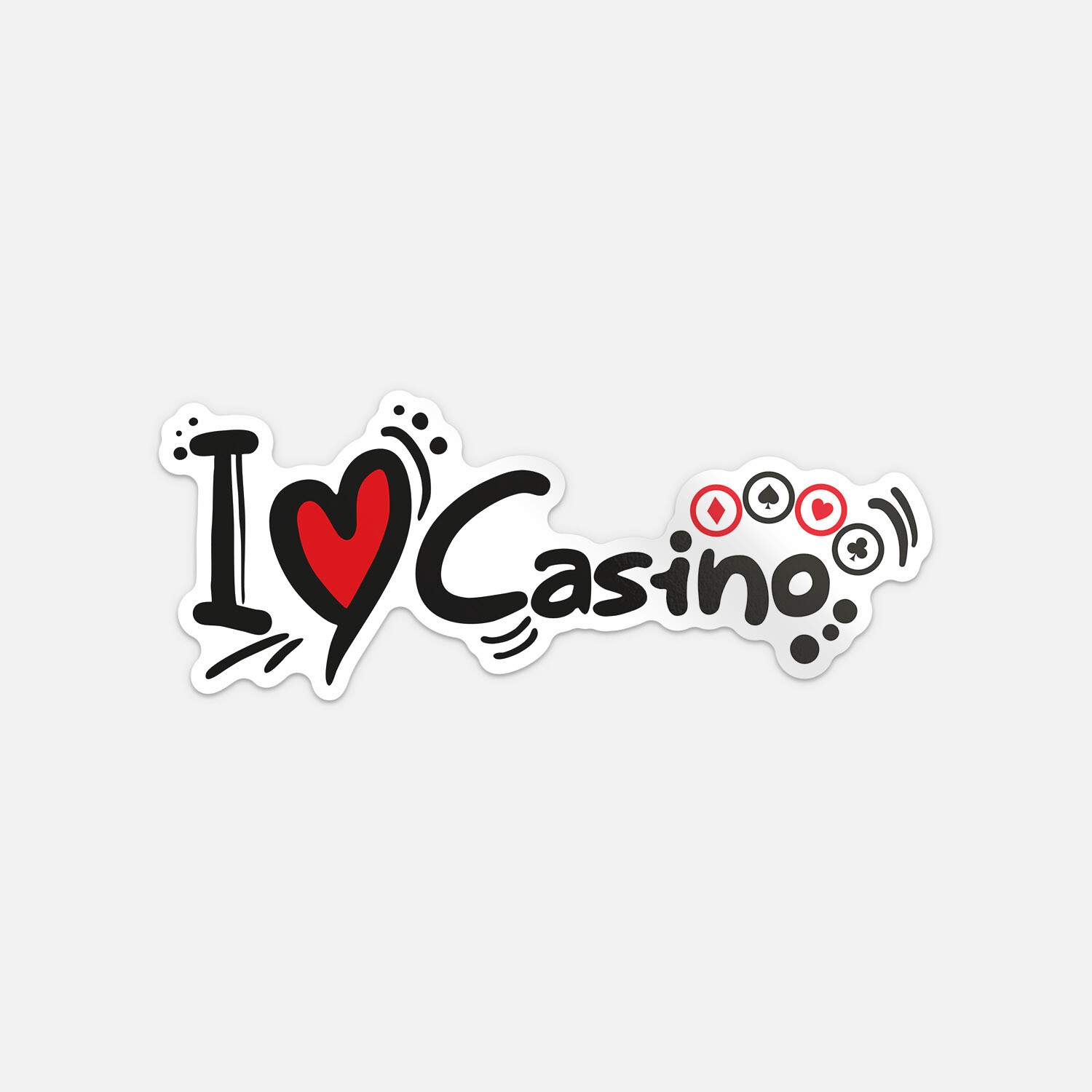 I Love Casino Slogan Vinyl Sticker Decal