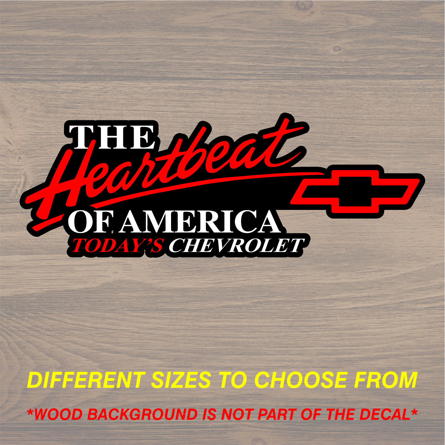 Vinyl Decal Sticker Fits Chevrolet Chevy Heartbeat of America Graphics