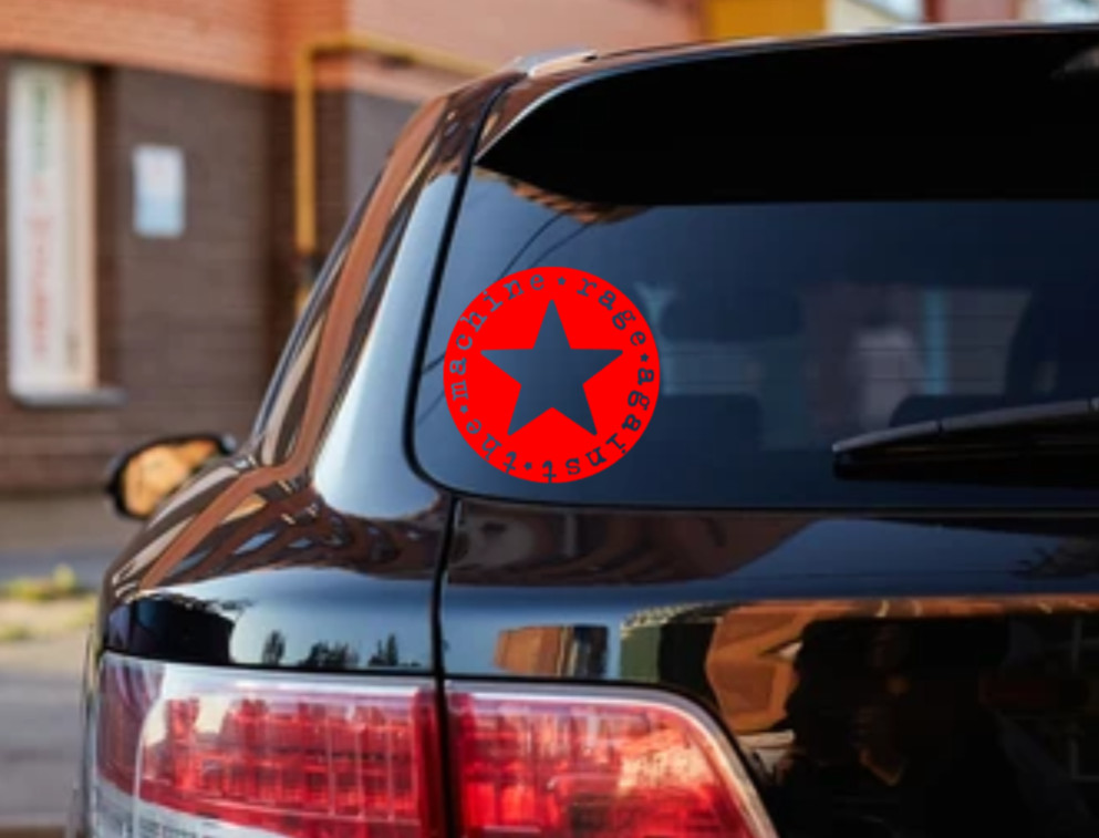 Rage Against The Machine Car Decal Vinyl Band Logo Glossy Bumper Sticker Star
