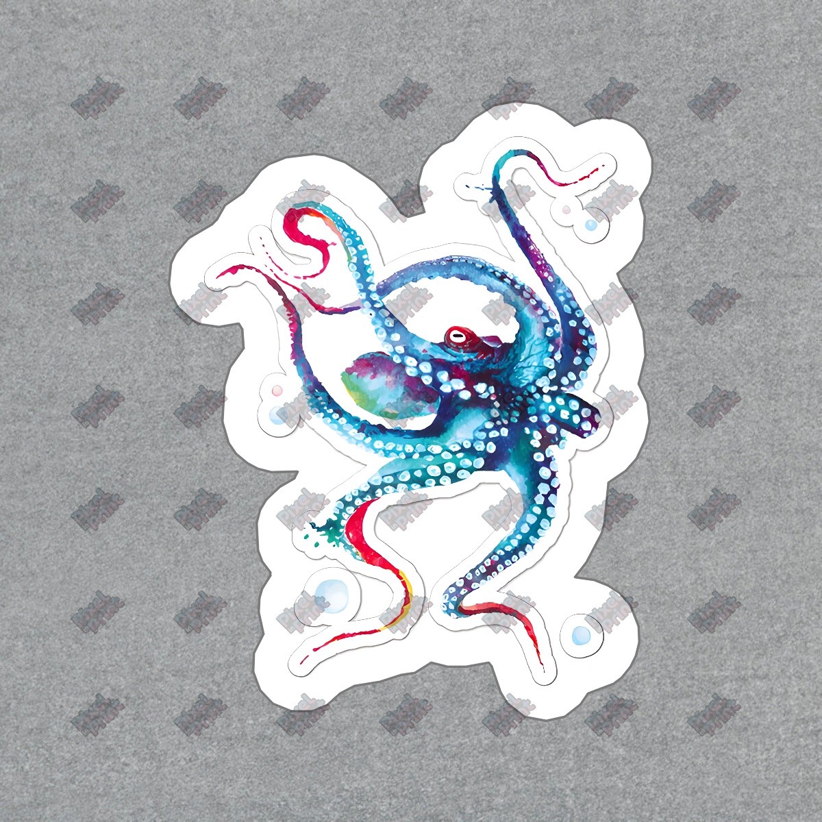 Colorful Octopus Vinyl Sticker Waterproof Decal for Laptops, Water #167362