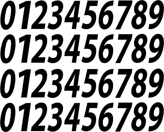 0-9 Reflective Numbers Black Sticker Vinyl Decals CHOOSE 1"-12" Set Of 40 (RV1)