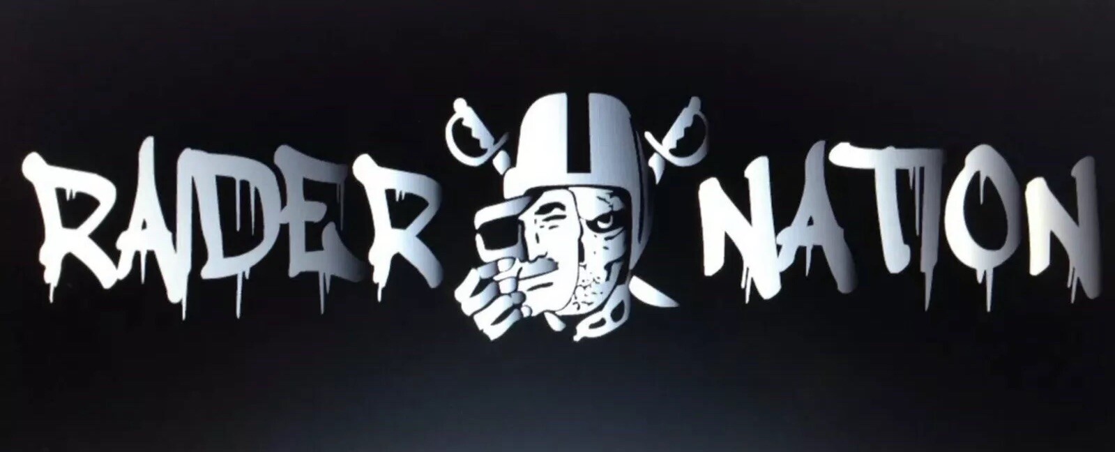 2 Raiders Skull Vinyl Decal Stickers Raider Nation, 5.6” X24" RN4L BlackHole