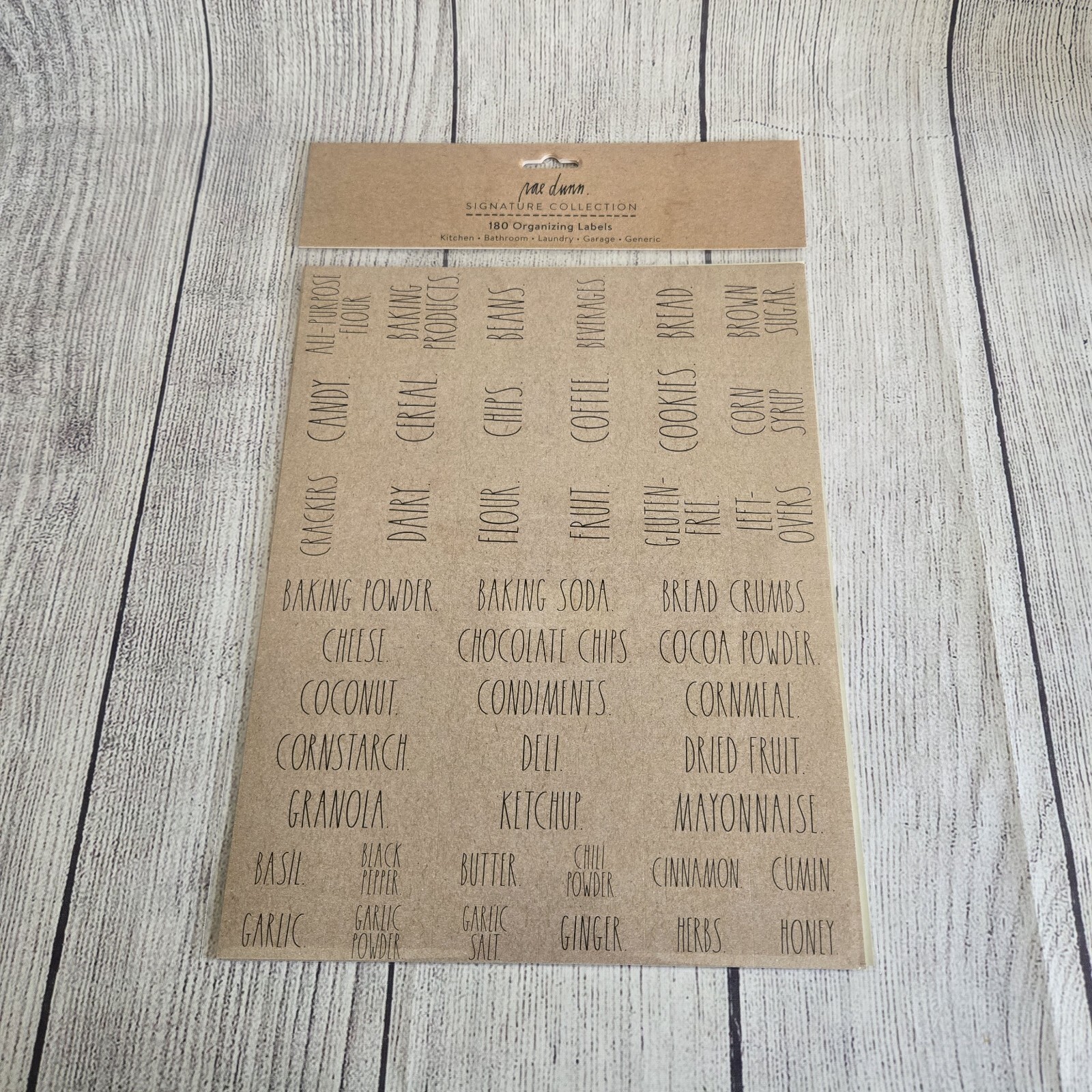 Rae Dunn Signature Collection 180 Organizing Labels Kitchen Bathroom New