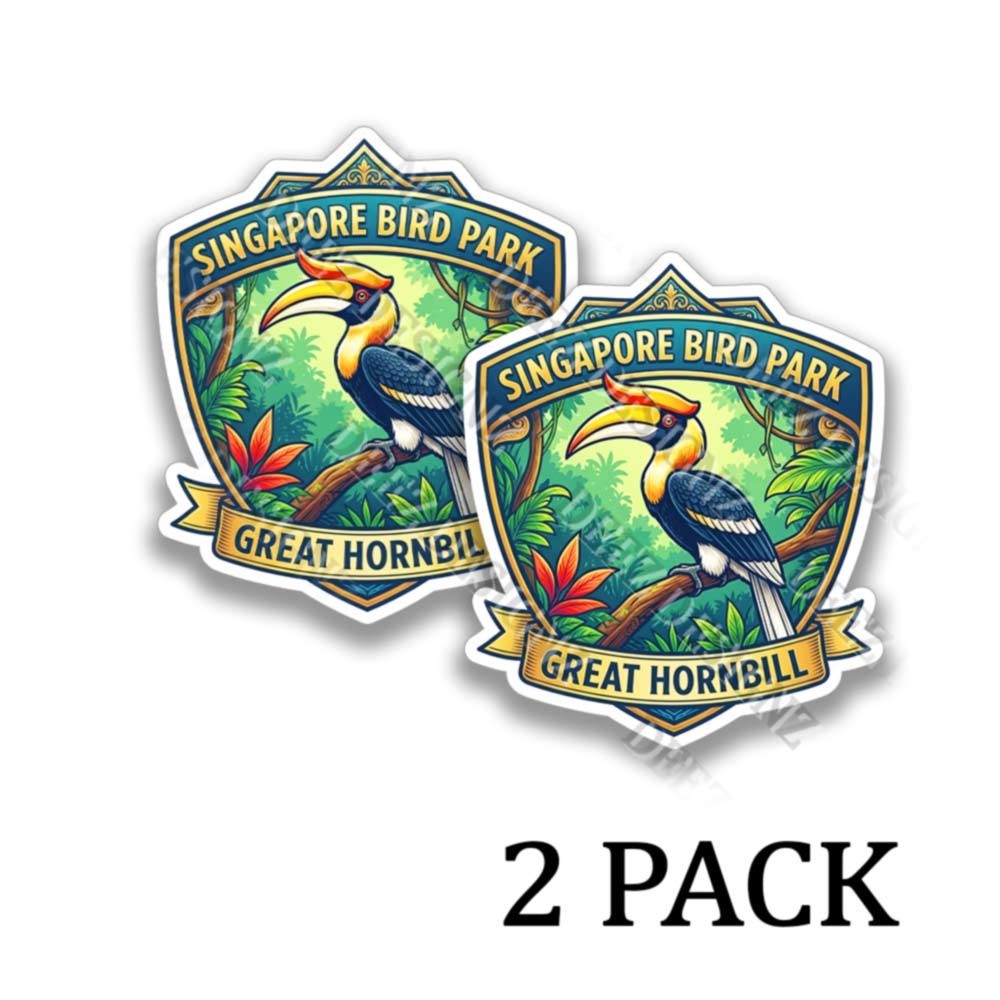 Singapore Bird Park Hornbill Vinyl Decal Wildlife Sticker 2 Pack 44464