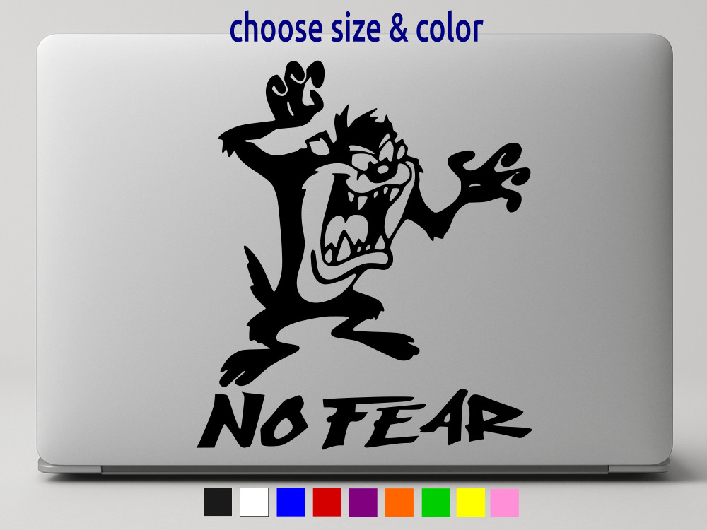 TAZ NO FEAR Looney Tunes Vinyl Decal Car Wall Truck Sticker CHOOSE SIZE COLOR