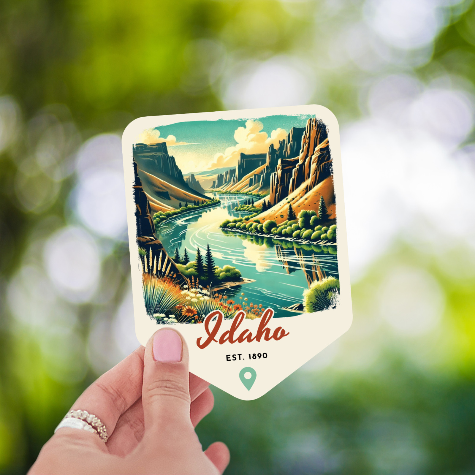 Idaho State Sticker Retro Travel Vinyl Decal