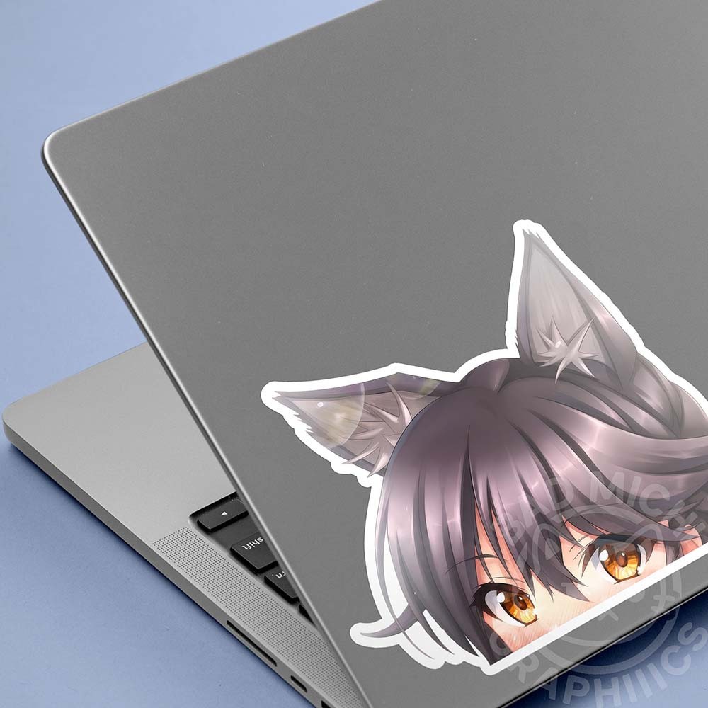 Azur Lane Atago Peeker Peeking Waifu Anime – Kawaii Vinyl Decal Sticker USA