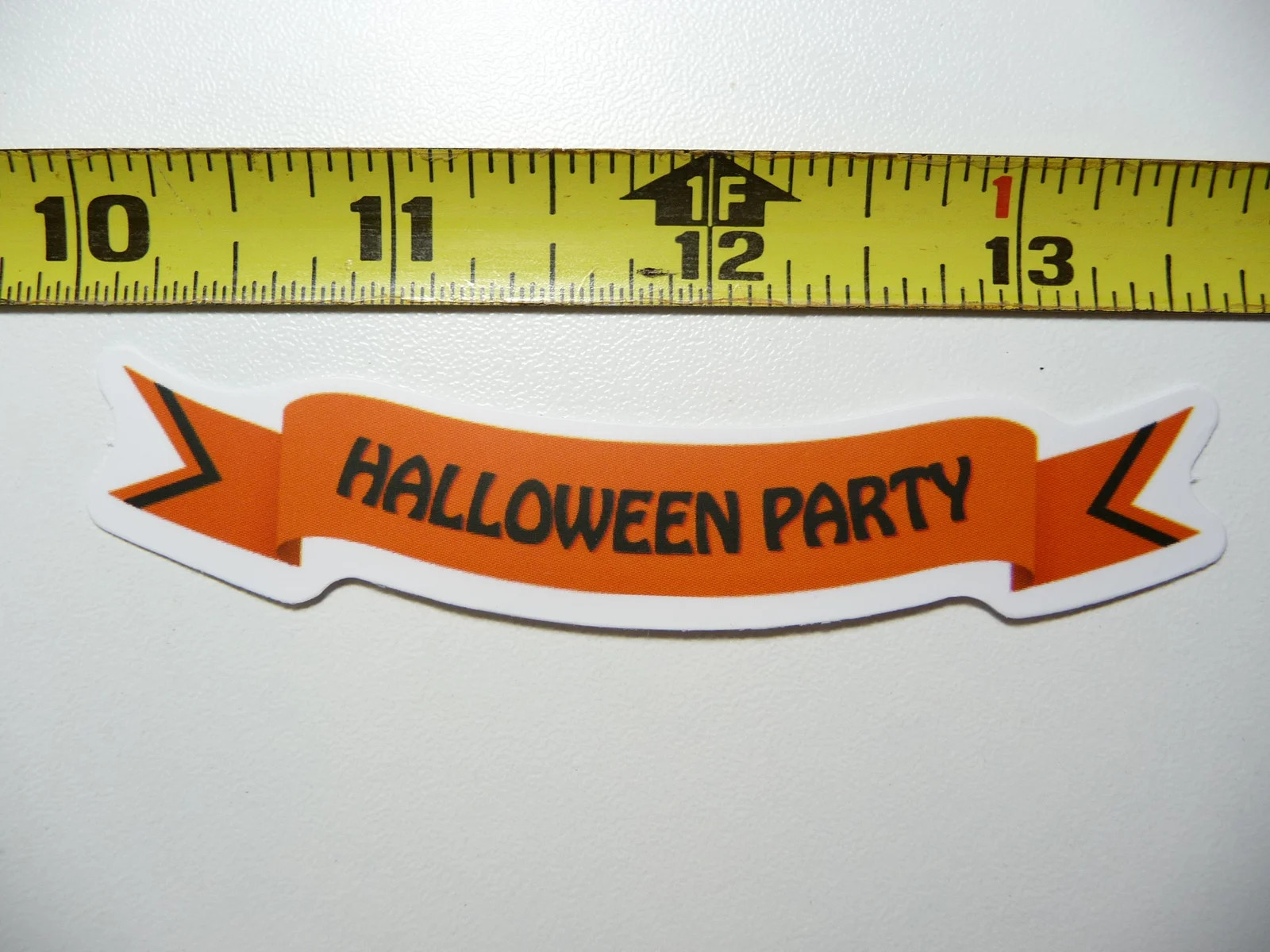 HALLOWEEN PARTY SIGN SMALL STICKER DECAL FALL SEASON DECORATION FUNNY