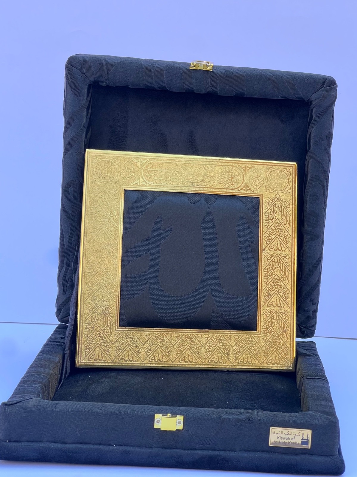 Luxury Kaaba Kiswah Inspired Framed Islamic Wall Art Handmade Brass Decor